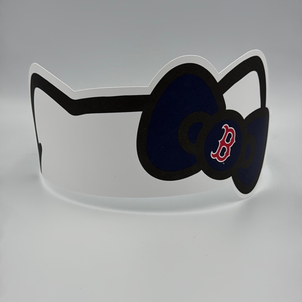 Hello Kitty Boston Red‎ Sox Paper Crown Hat Sanrio MLB Promo Adjustable